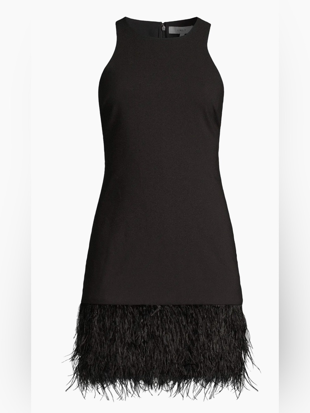 Likely Cami Black Feather Hem Mini Dress Size 2 $328 SOLD OUT
